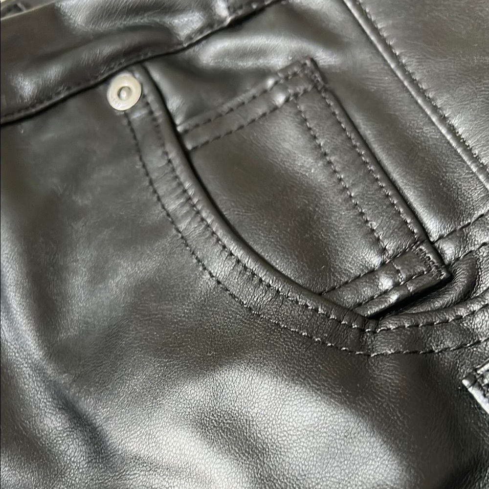 GAP Black Faux Leather Flare Pants - Picture 3 of 11